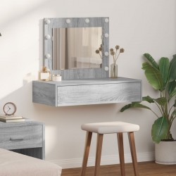 Sonata H стена прикрепена маса за грим с LED светлини сив сонома - Măsuțe de toaletă și oglinzi