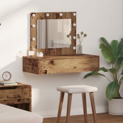 Sonata H Стенна тоалетна маса с LED светлини старо дърво - Măsuțe de toaletă și oglinzi