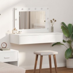 Sonata H Стенно окачена тоалетна маса с LED светлини, бяла - Măsuțe de toaletă și oglinzi