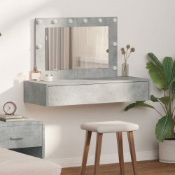 Sonata H Стенен тоалетен шкаф с LED лампи в сив бетон - Măsuțe de toaletă și oglinzi