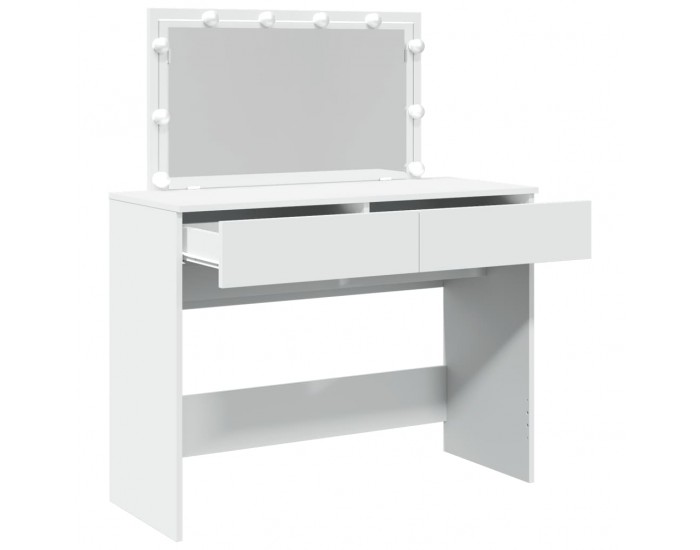 Sonata H Тоалетка с LED, бяла, 100x40x120 см