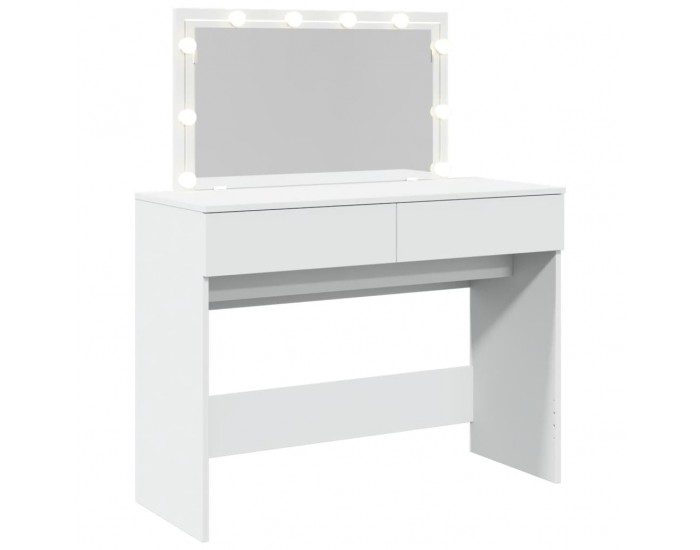 Sonata H Тоалетка с LED, бяла, 100x40x120 см