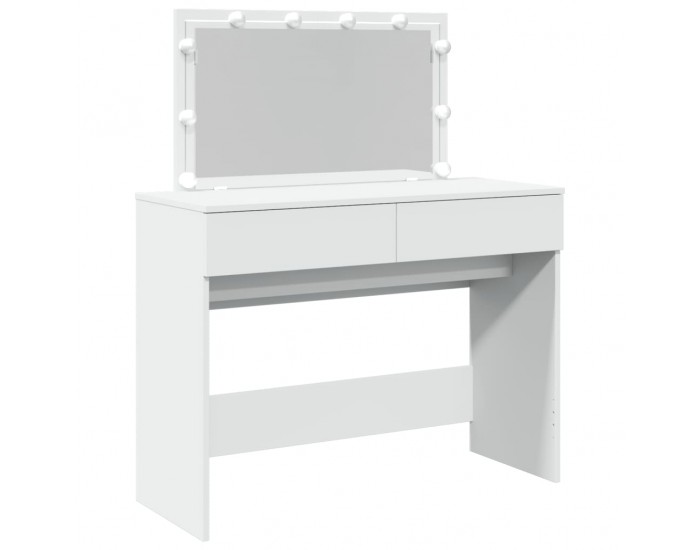 Sonata H Тоалетка с LED, бяла, 100x40x120 см