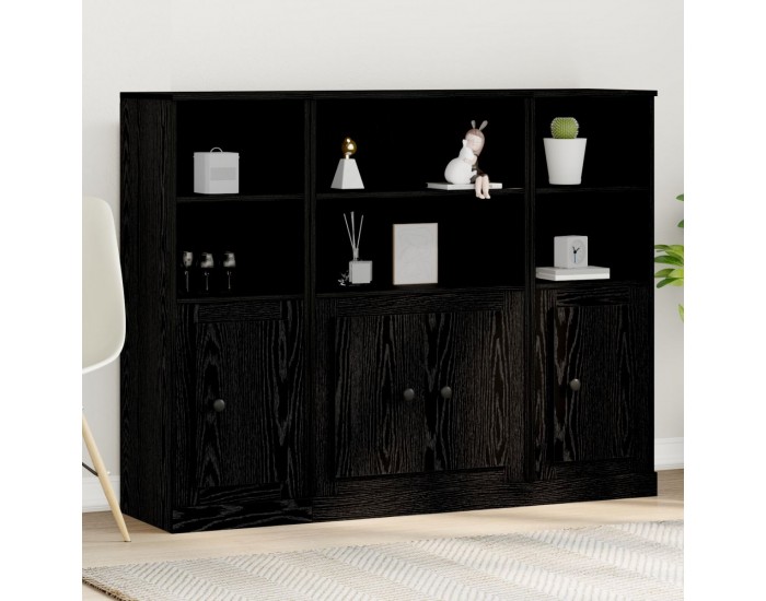 Sonata H Висок шкаф Черен Дъб 132x35,5x103,5 см Инженерно дърво