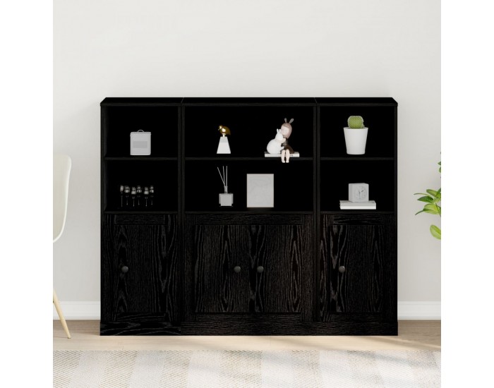Sonata H Висок шкаф Черен Дъб 132x35,5x103,5 см Инженерно дърво