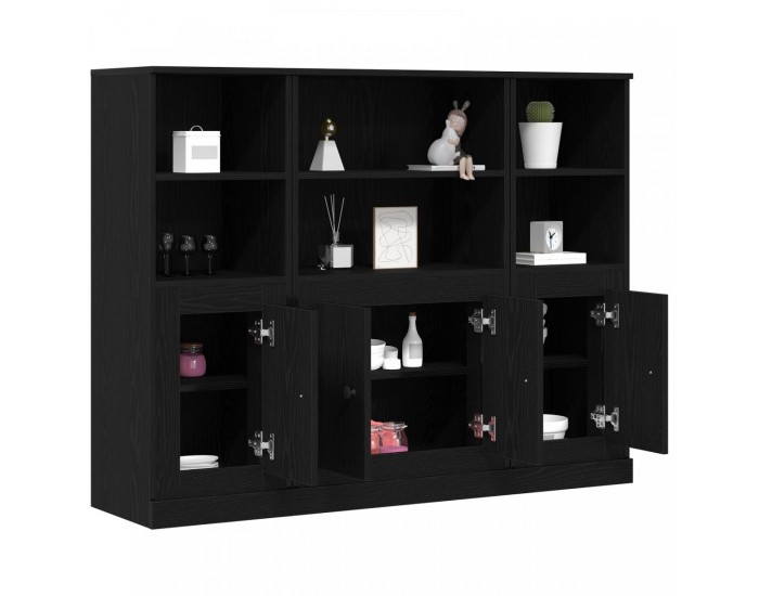 Sonata H Висок шкаф Черен Дъб 132x35,5x103,5 см Инженерно дърво