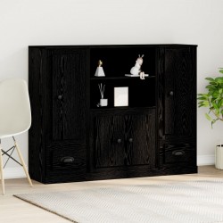 Sonata H Висок шкаф Черен Дъб 132x35,5x103,5 см Инженерна дървесина - Corpuri, vitrine, biblioteci modulare