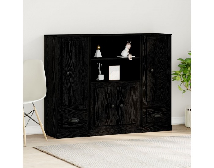 Sonata H Висок шкаф Черен Дъб 132x35,5x103,5 см Инженерна дървесина