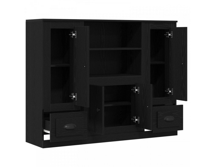 Sonata H Висок шкаф Черен Дъб 132x35,5x103,5 см Инженерна дървесина