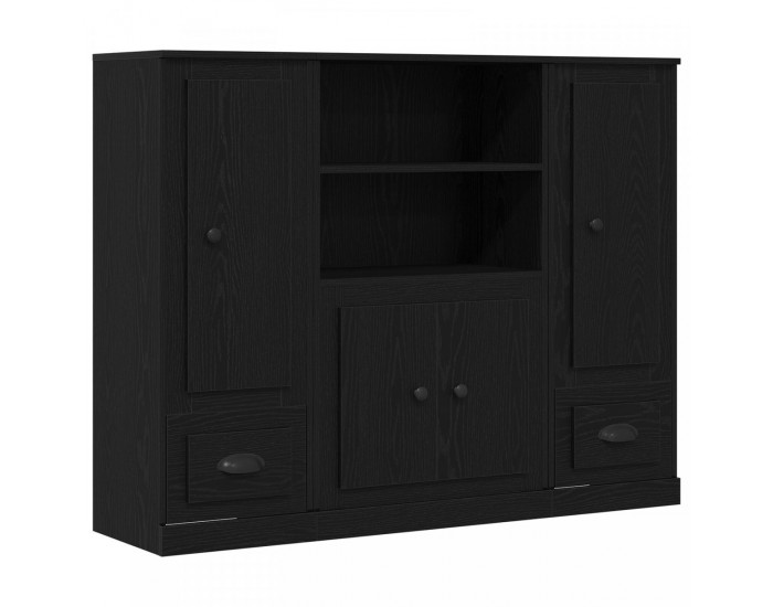 Sonata H Висок шкаф Черен Дъб 132x35,5x103,5 см Инженерна дървесина