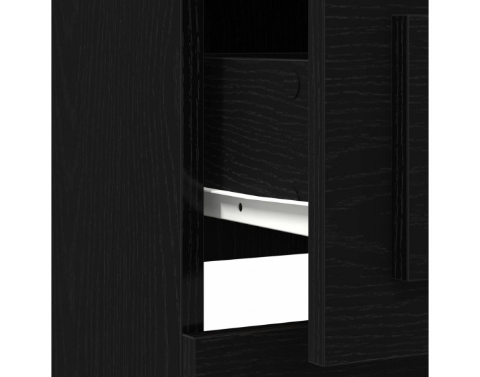 Sonata H Висок шкаф Черен Дъб 132x35,5x103,5 см Инженерна дървесина