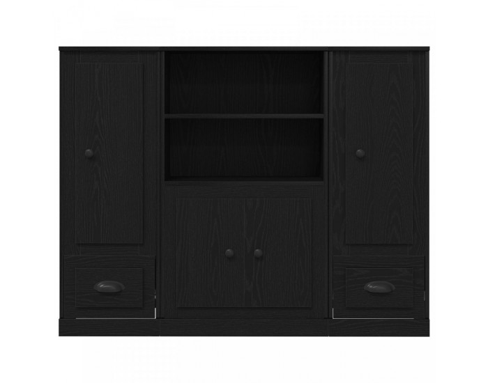 Sonata H Висок шкаф Черен Дъб 132x35,5x103,5 см Инженерна дървесина
