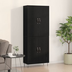 Sonata H Висок шкаф Черен Дъб 69,5x34x180 см Инженерна дървесина - Corpuri, vitrine, biblioteci modulare