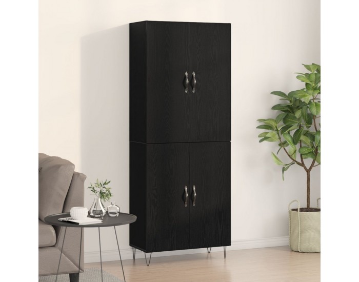 Sonata H Висок шкаф Черен Дъб 69,5x34x180 см Инженерна дървесина