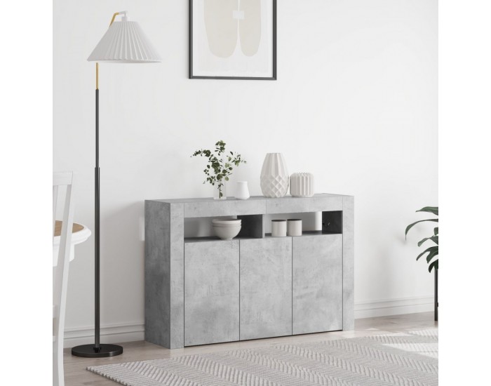 Sonata H Шкаф Сив Инжeнерно дърво 116 x 30 x 75 см Правоъгълен Модерен