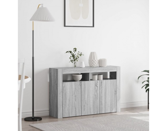 Sonata H страничен шкаф Сив соснов Инженерно дърво 116 x 30 x 75 см