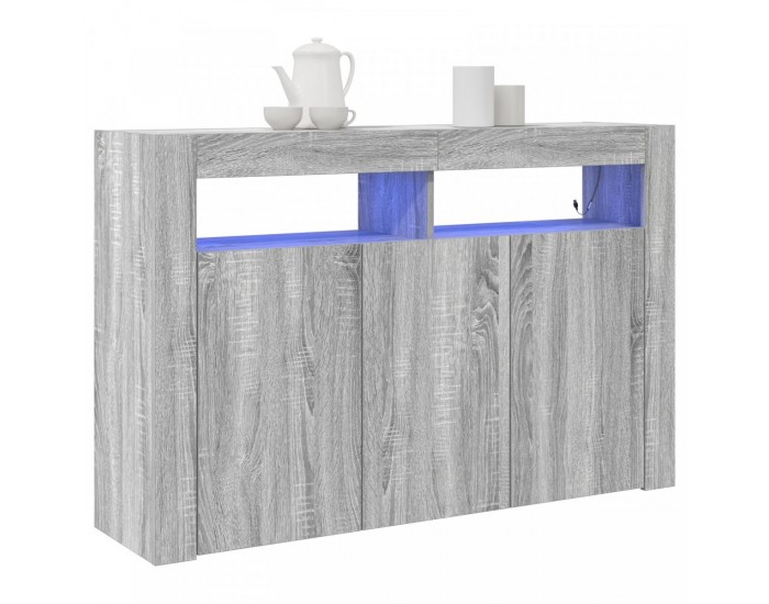Sonata H страничен шкаф Сив соснов Инженерно дърво 116 x 30 x 75 см