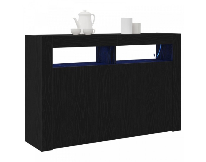 Sonata H Конзола Черна дъбова Инженерно дърво 116 x 30 x 75 см