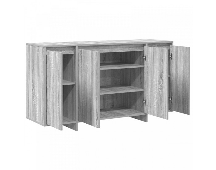 Sonata H Сив страничен шкаф Сив сонома Инженерна дървесина 135 x 41 x 75 см