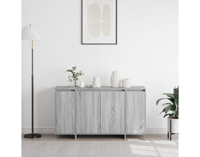 Sonata H Сив страничен шкаф Сив сонома Инженерна дървесина 135 x 41 x 75 см