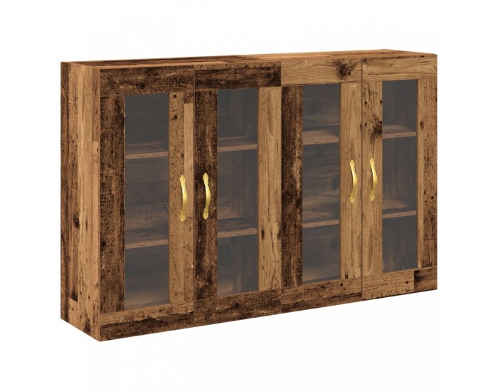 Sonata H Стенен шкаф Комплект от 2 Кафяв Масивно дърво 139 x 34 x 90 см