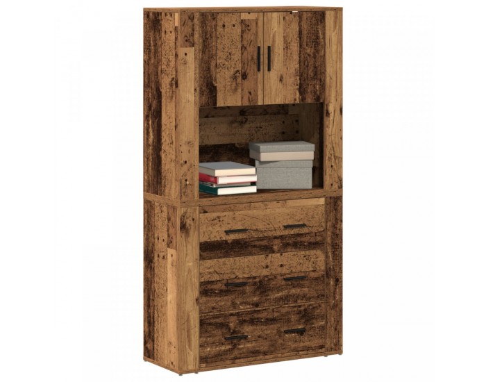 Sonata H Висок шкаф Стара дървесина 80x33x150 см