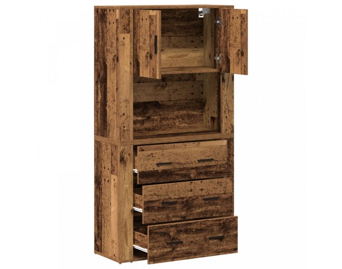 Sonata H Висок шкаф Стара дървесина 80x33x150 см