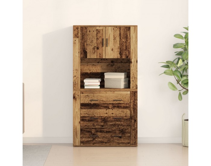 Sonata H Висок шкаф Стара дървесина 80x33x150 см