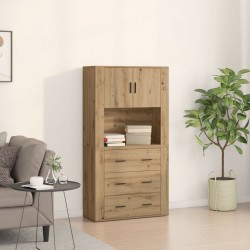 Sonata H Висок шкаф Артистичен дъб 80x33x150 см Инженерна дървесина - Corpuri, vitrine, biblioteci modulare