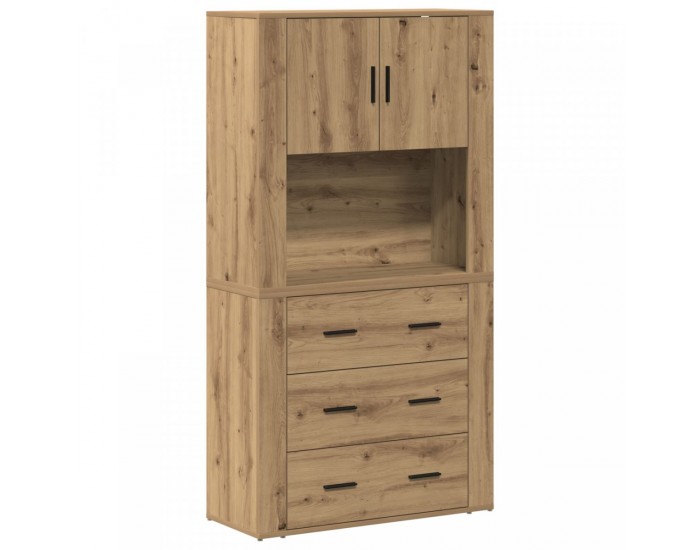 Sonata H Висок шкаф Артистичен дъб 80x33x150 см Инженерна дървесина