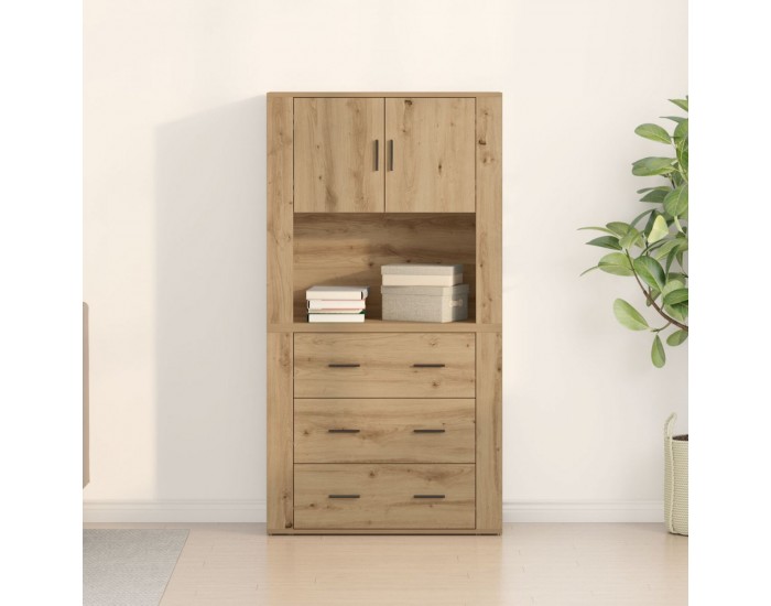 Sonata H Висок шкаф Артистичен дъб 80x33x150 см Инженерна дървесина