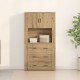 Sonata H Висок шкаф Артистичен дъб 80x33x150 см Инженерна дървесина