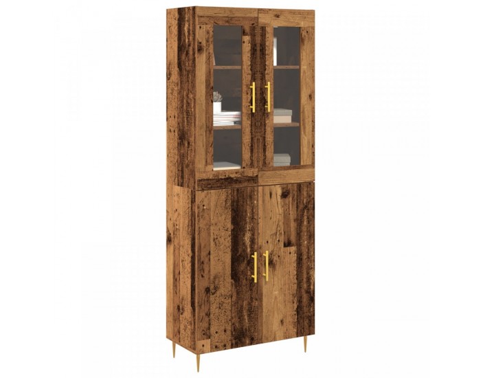 Sonata H Висок кабинет стара дървесина 69.5x34x180 см Инженерна дървесина