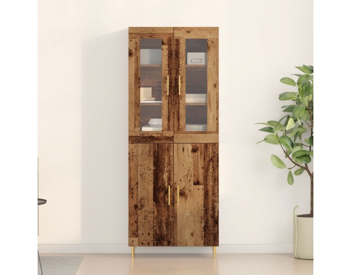 Sonata H Висок кабинет стара дървесина 69.5x34x180 см Инженерна дървесина