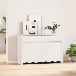 Sonata H Страничен шкаф ДРАММЕН Бяло 114x43x75,5 см Масивно дърво Бор - Corpuri, vitrine, biblioteci modulare