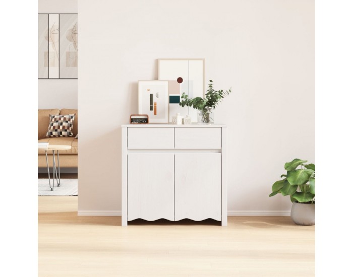 Sonata H Шкаф DRAMMEN Бяло 79x43x75,5 см Масивно дърво бор