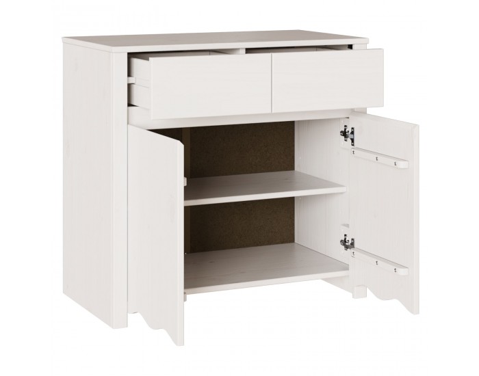 Sonata H Шкаф DRAMMEN Бяло 79x43x75,5 см Масивно дърво бор