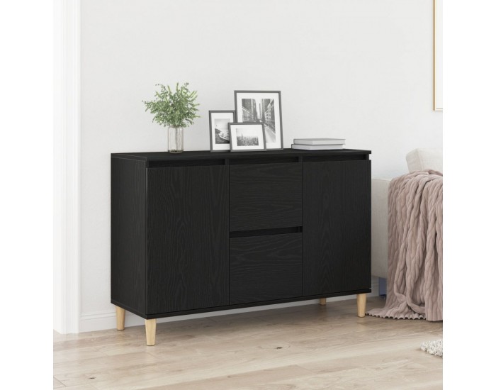 Sonata H Комод Черен Дъб 101x35x60 см Инженерна Дървесина