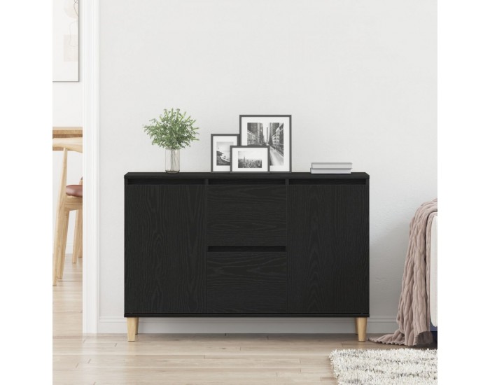 Sonata H Комод Черен Дъб 101x35x60 см Инженерна Дървесина