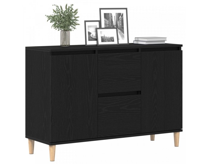 Sonata H Комод Черен Дъб 101x35x60 см Инженерна Дървесина