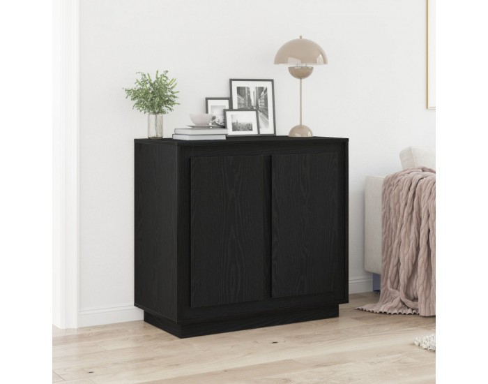 Sonata H Стенен шкаф Черен Дъб 80x34x75 см Инженерна дървесина