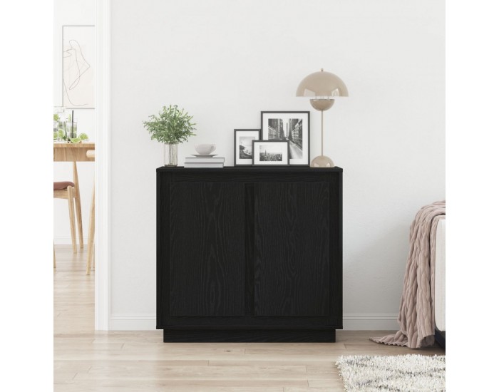 Sonata H Стенен шкаф Черен Дъб 80x34x75 см Инженерна дървесина
