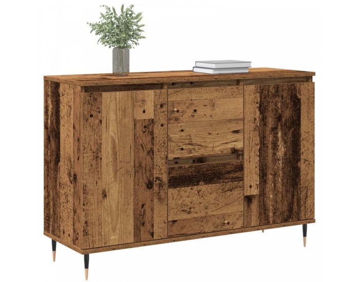 Sonata H Сайтборд с Врати и Чекмеджета Старо Дърво 101,5x35x70 см