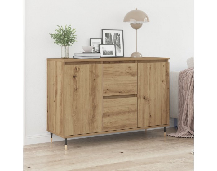 Sonata H Сайдборд с врати и чекмеджета от дъбово дърво 101,5x35x70 см