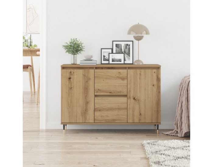 Sonata H Сайдборд с врати и чекмеджета от дъбово дърво 101,5x35x70 см
