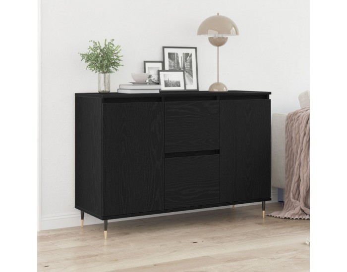 Sonata H Страница с врати и чекмеджета Черен дъб 101,5x35x70 см