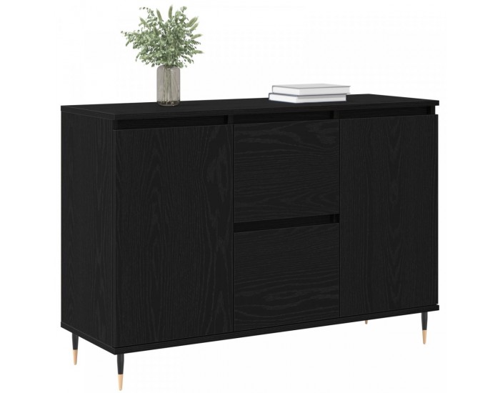Sonata H Страница с врати и чекмеджета Черен дъб 101,5x35x70 см
