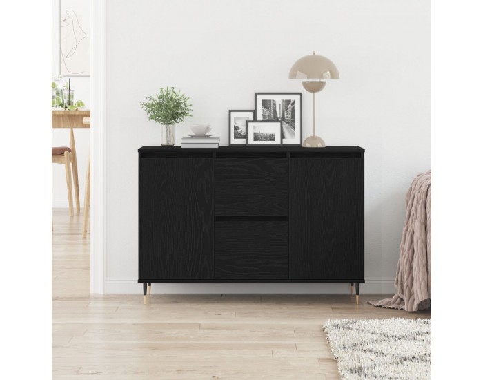 Sonata H Страница с врати и чекмеджета Черен дъб 101,5x35x70 см