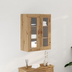 Sonata H Стенен шкаф с прозрачни вратички от дъб артесан 69,5x34x90 см - Corpuri, vitrine, biblioteci modulare