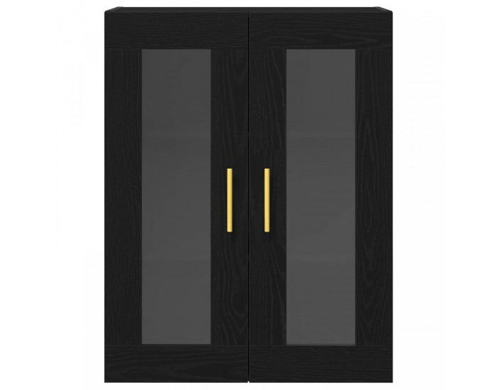 Sonata H Стена Монтируем Cabinet с Стъклени Врати Черен Дъб 69,5x34x90 см